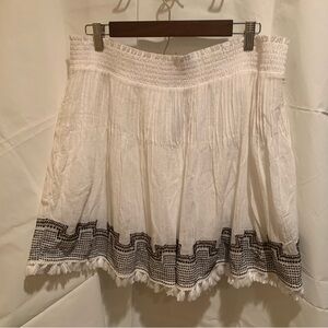 NWT J.Crew White Mini Flirty Skirt with Black Trim Fully Lined